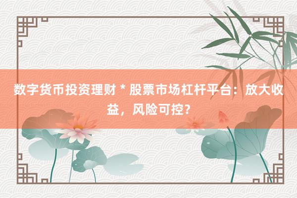 数字货币投资理财 * 股票市场杠杆平台：放大收益，风险可控？