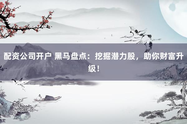 配资公司开户 黑马盘点：挖掘潜力股，助你财富升级！