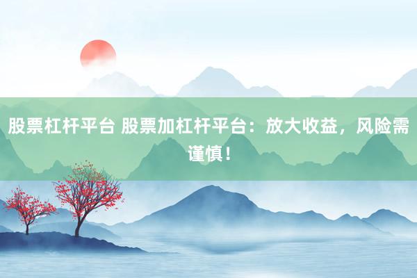 股票杠杆平台 股票加杠杆平台：放大收益，风险需谨慎！