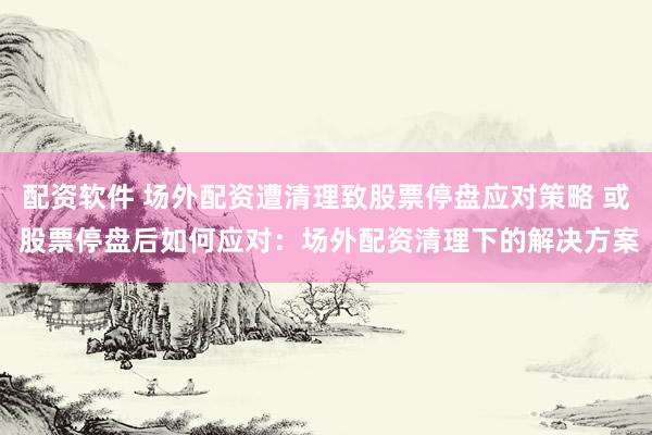 配资软件 场外配资遭清理致股票停盘应对策略 或 股票停盘后如何应对：场外配资清理下的解决方案