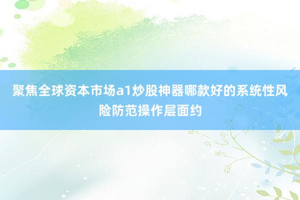 聚焦全球资本市场a1炒股神器哪款好的系统性风险防范操作层面约