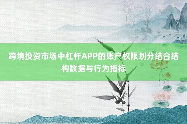 跨境投资市场中杠杆APP的账户权限划分结合结构数据与行为指标