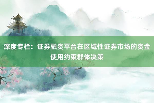 深度专栏：证券融资平台在区域性证券市场的资金使用约束群体决策
