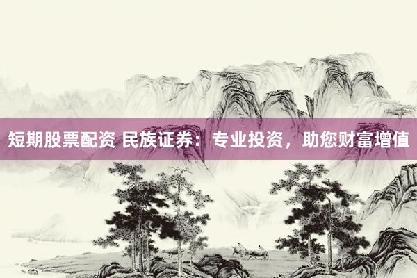 短期股票配资 民族证券：专业投资，助您财富增值
