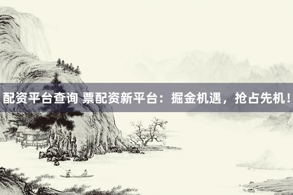 配资平台查询 票配资新平台：掘金机遇，抢占先机！
